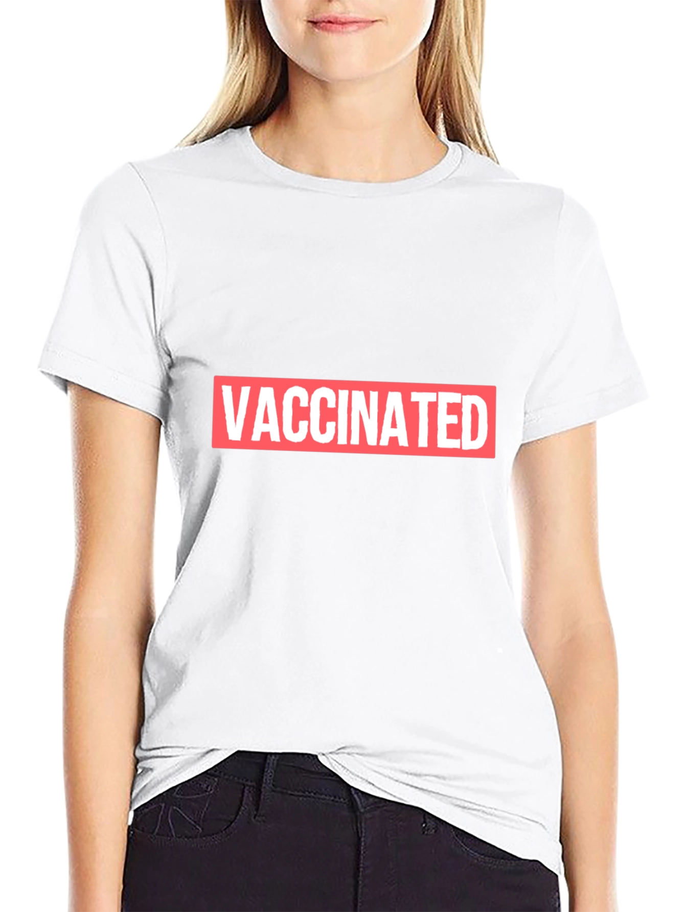 Vaccinated Black T-Shirt - Show Your Status