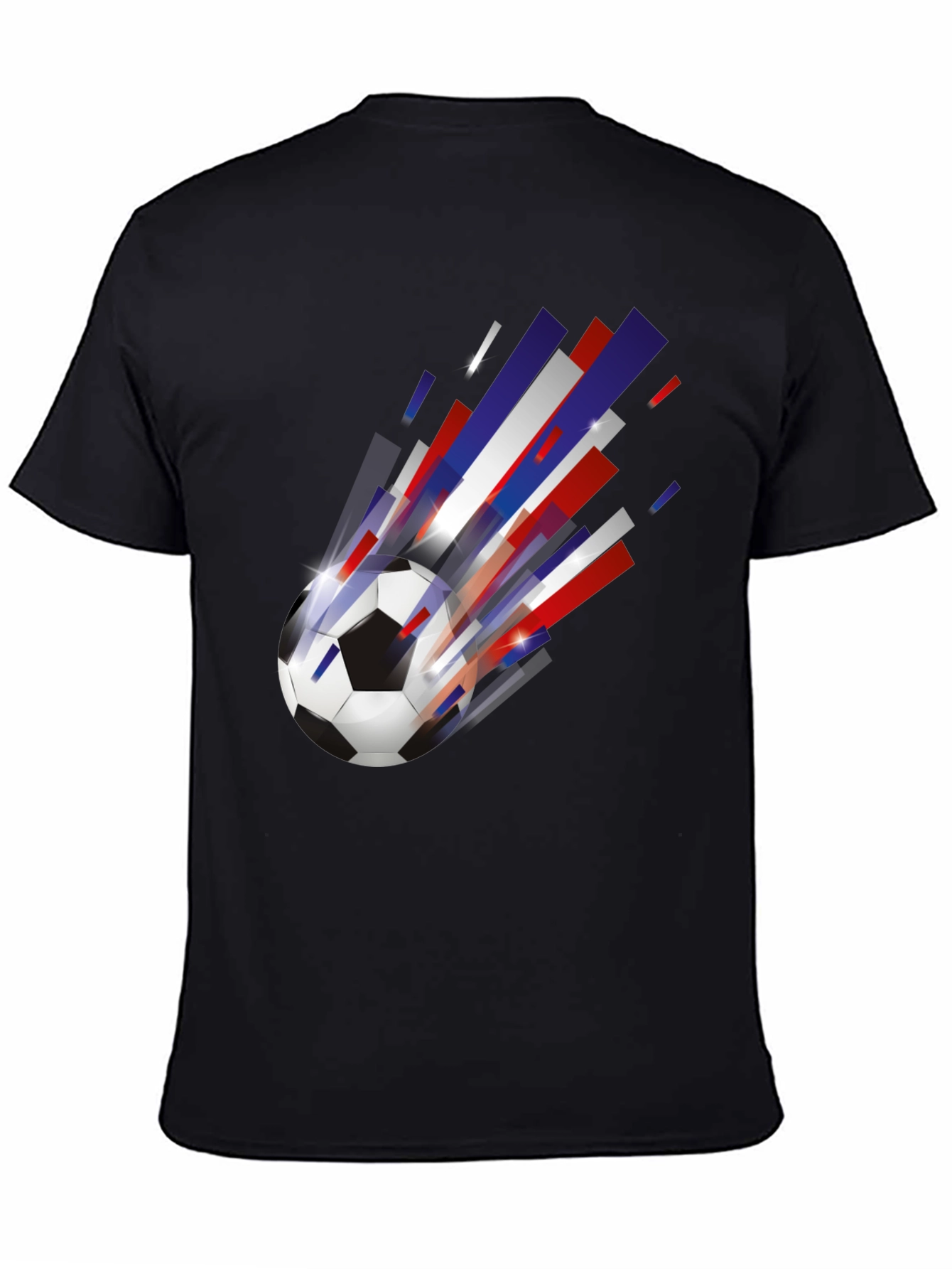 Mens Black Soccer Ball Graphic Tee