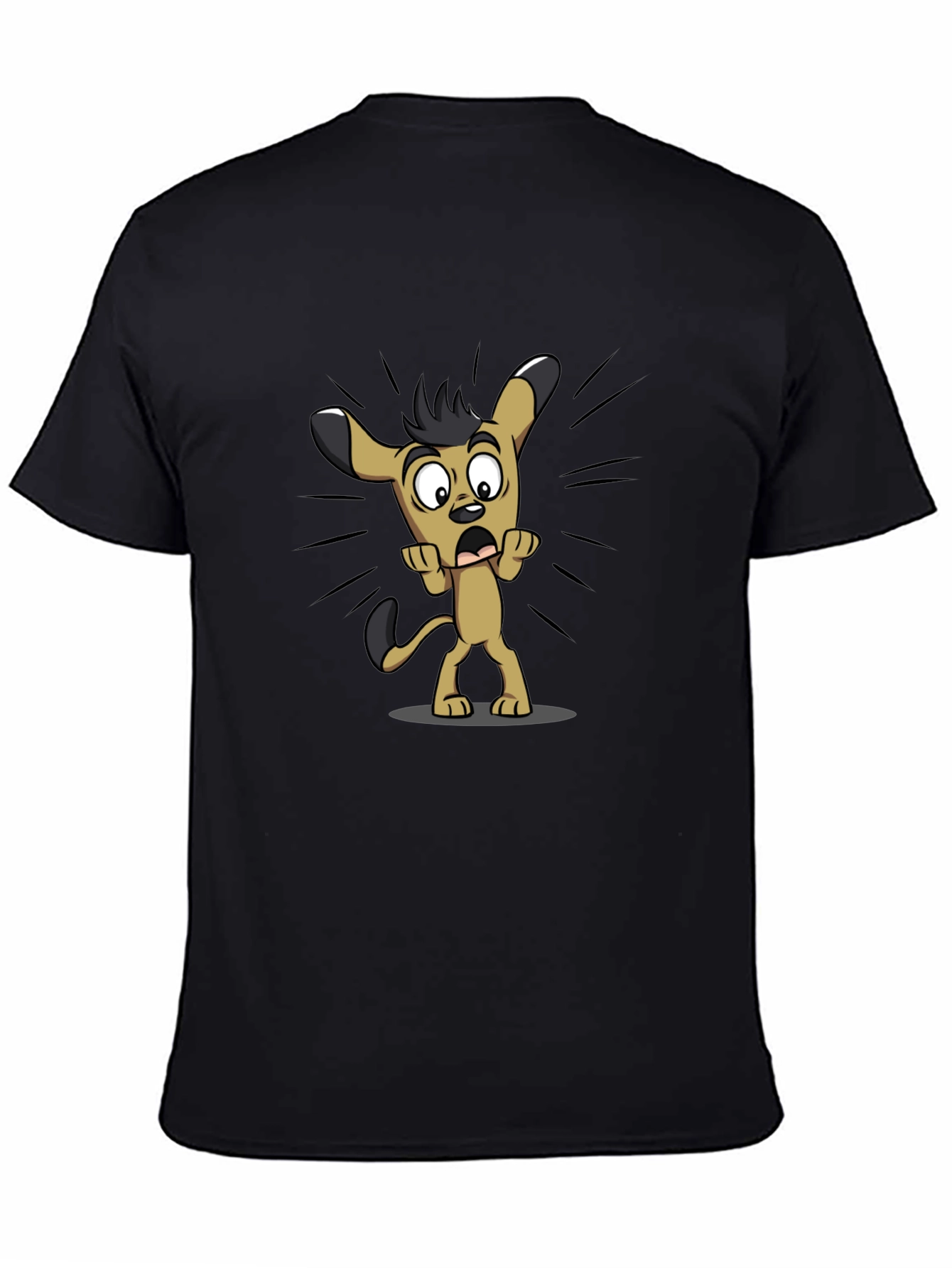 Cartoon Dog Black T-Shirt