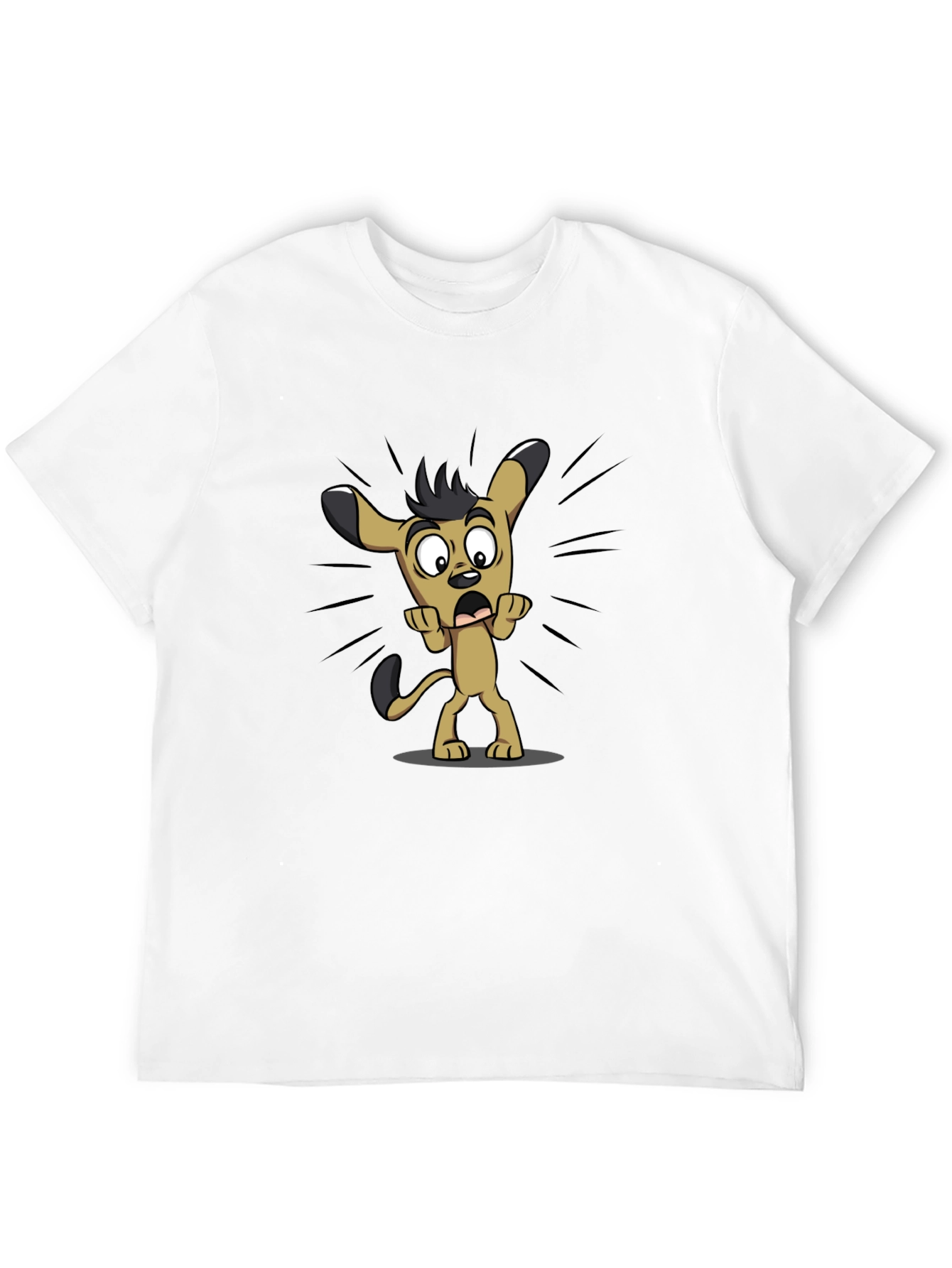 Cartoon Dog Black T-Shirt