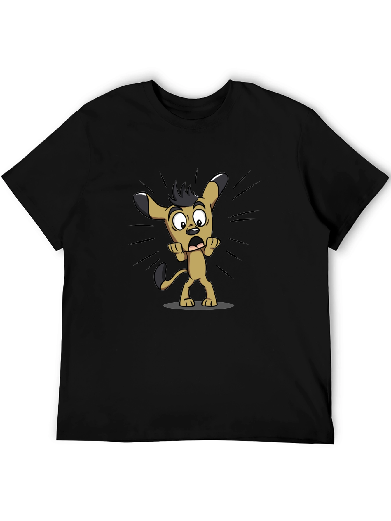 Cartoon Dog Black T-Shirt