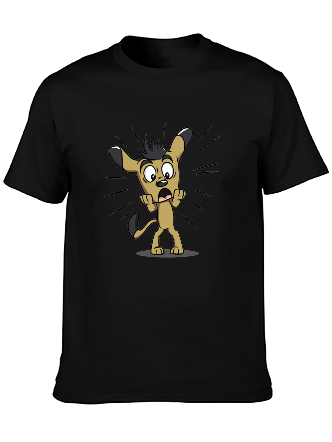 Cartoon Dog Black T-Shirt