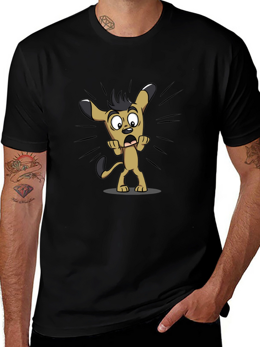 Cartoon Dog Black T-Shirt