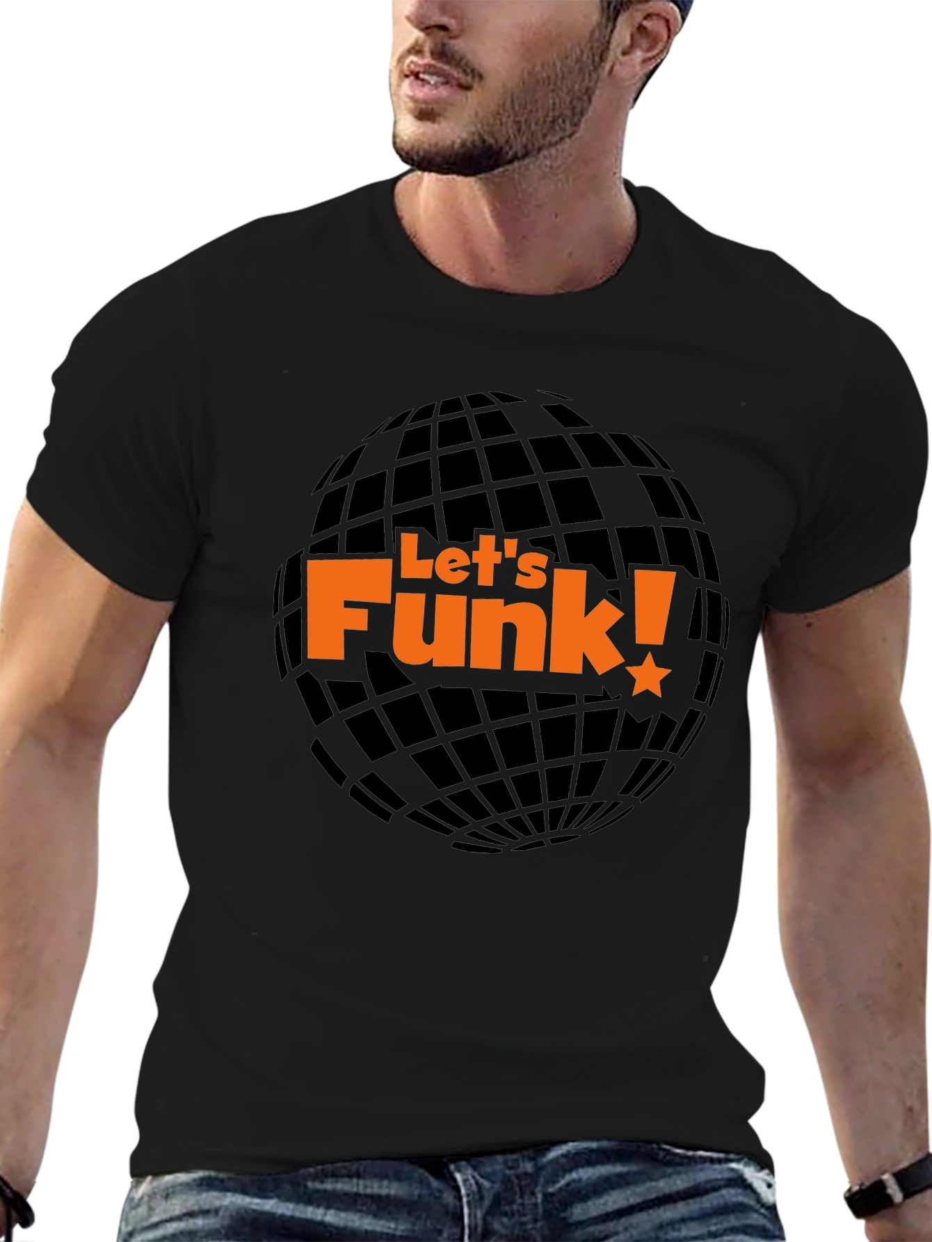 Lets Funk! Graphic Print Black T-Shirt