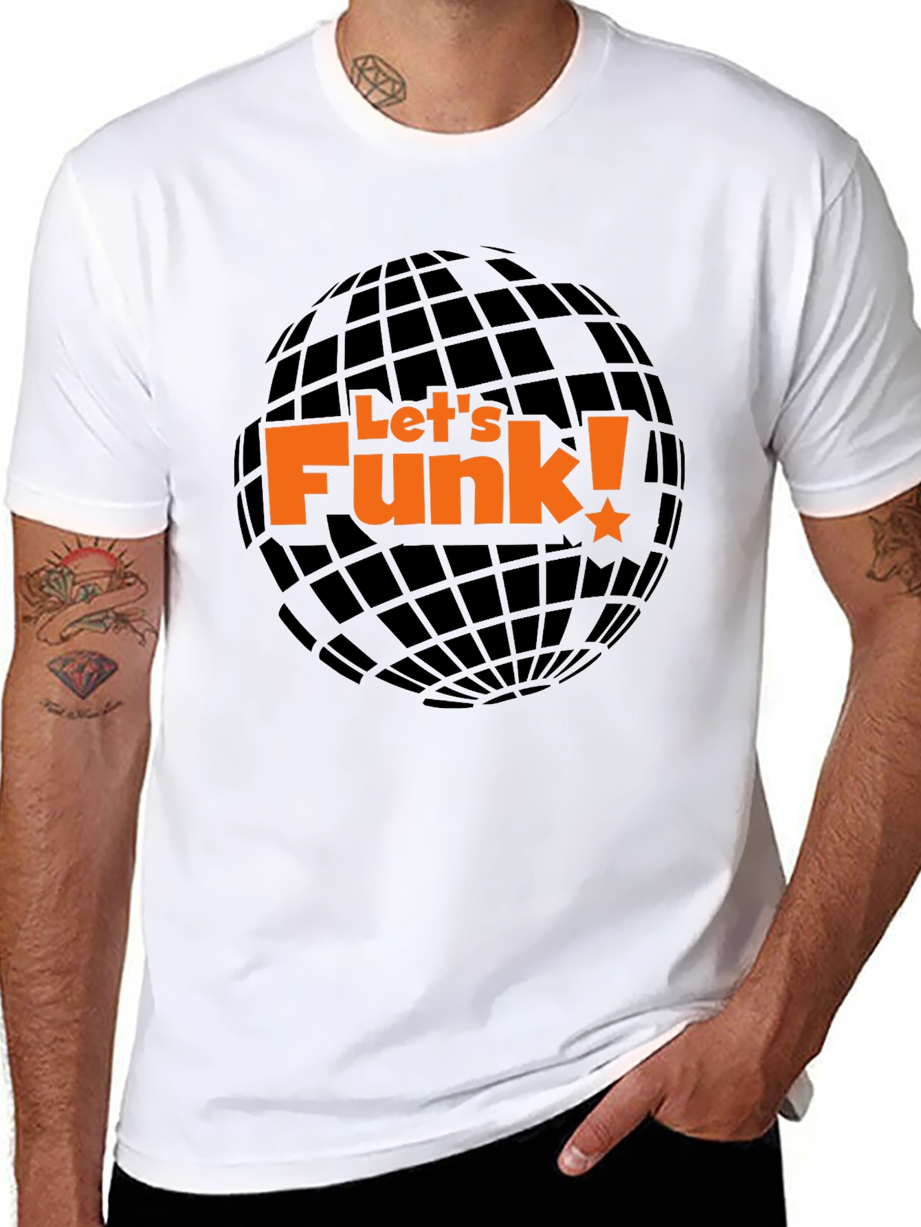 Lets Funk! Graphic Print Black T-Shirt