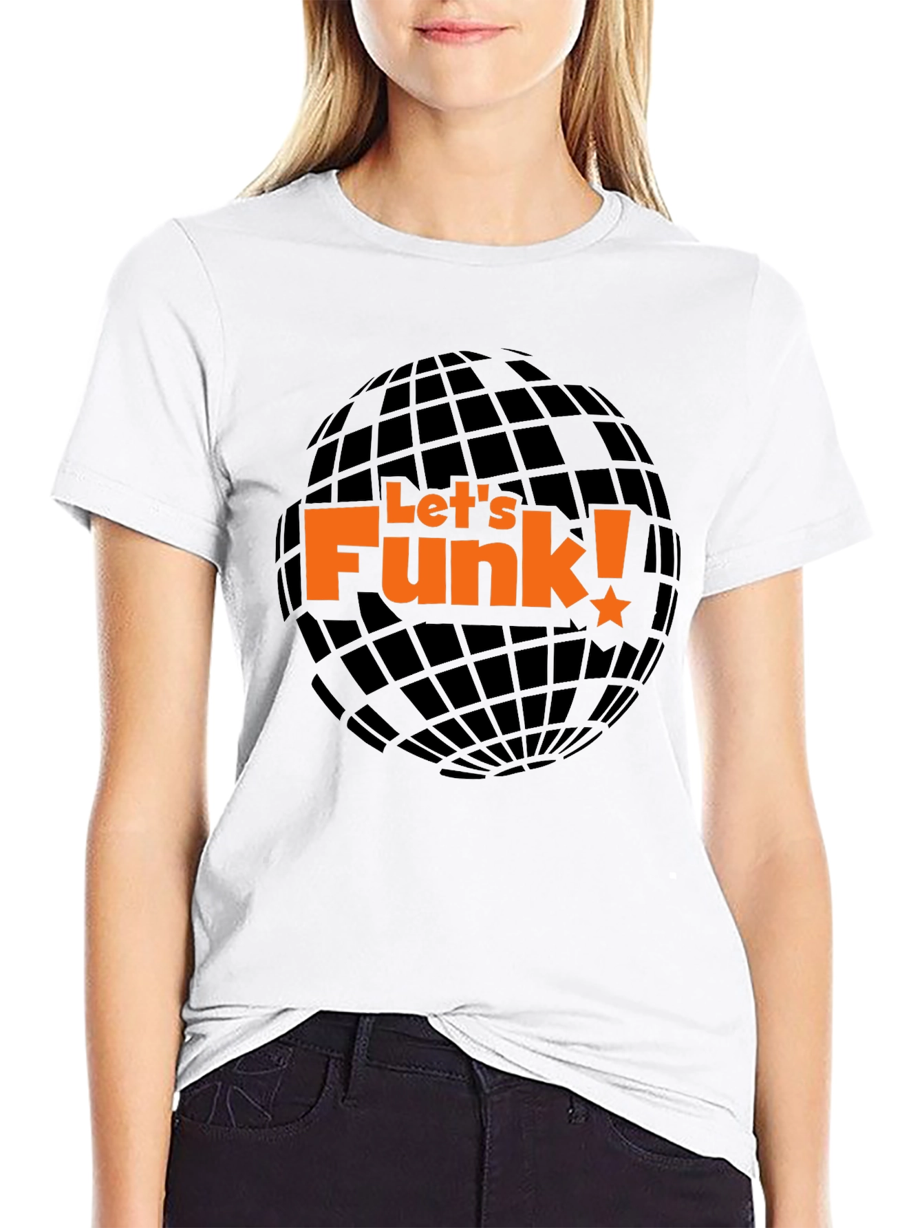 Lets Funk! Graphic Print Black T-Shirt