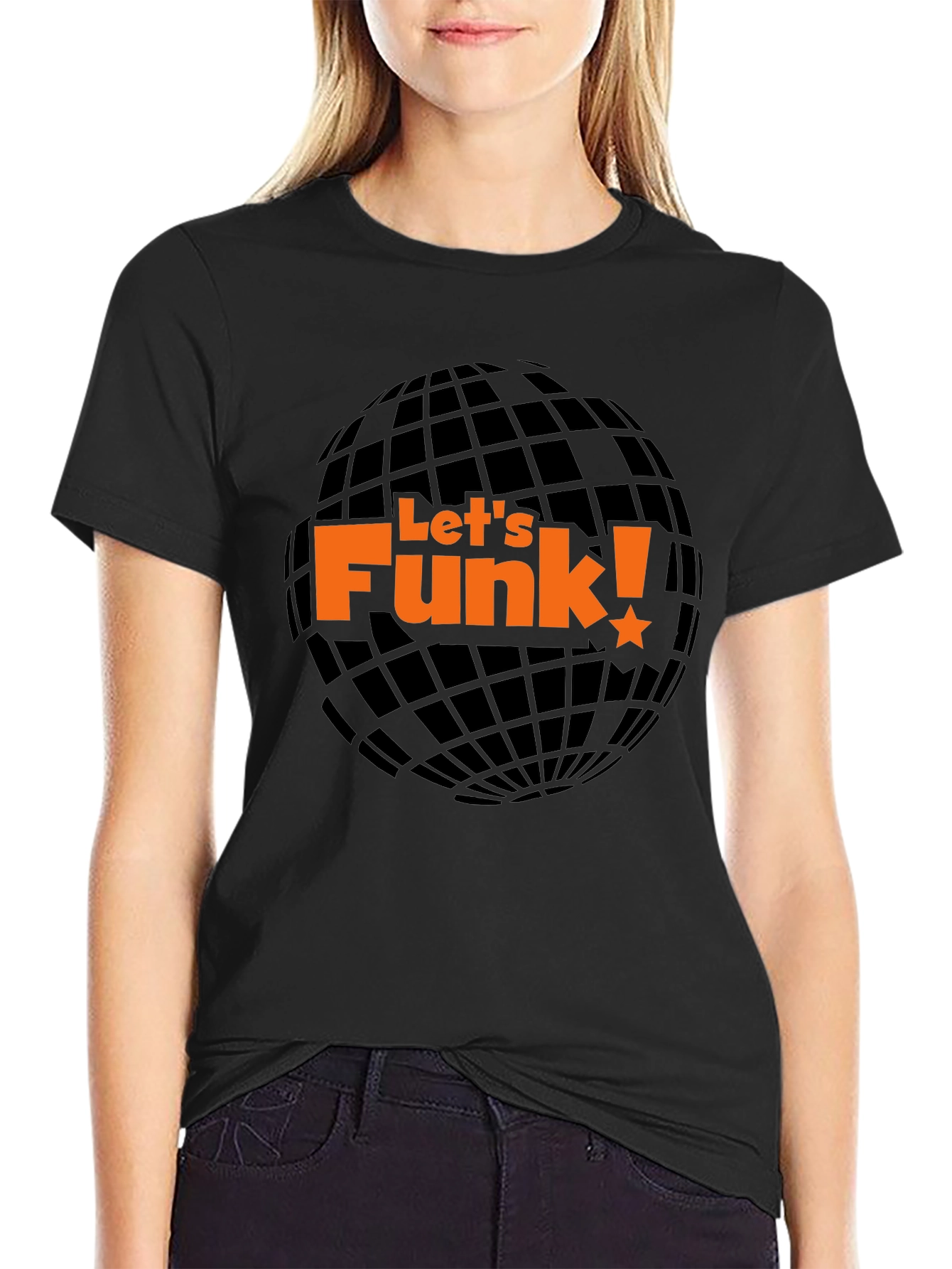 Lets Funk! Graphic Print Black T-Shirt