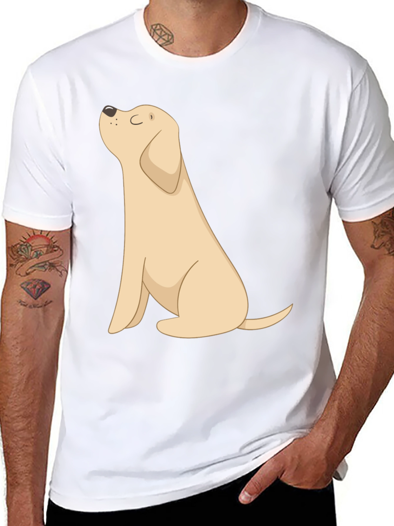 Dog Graphic Tee - Black Casual T-Shirt