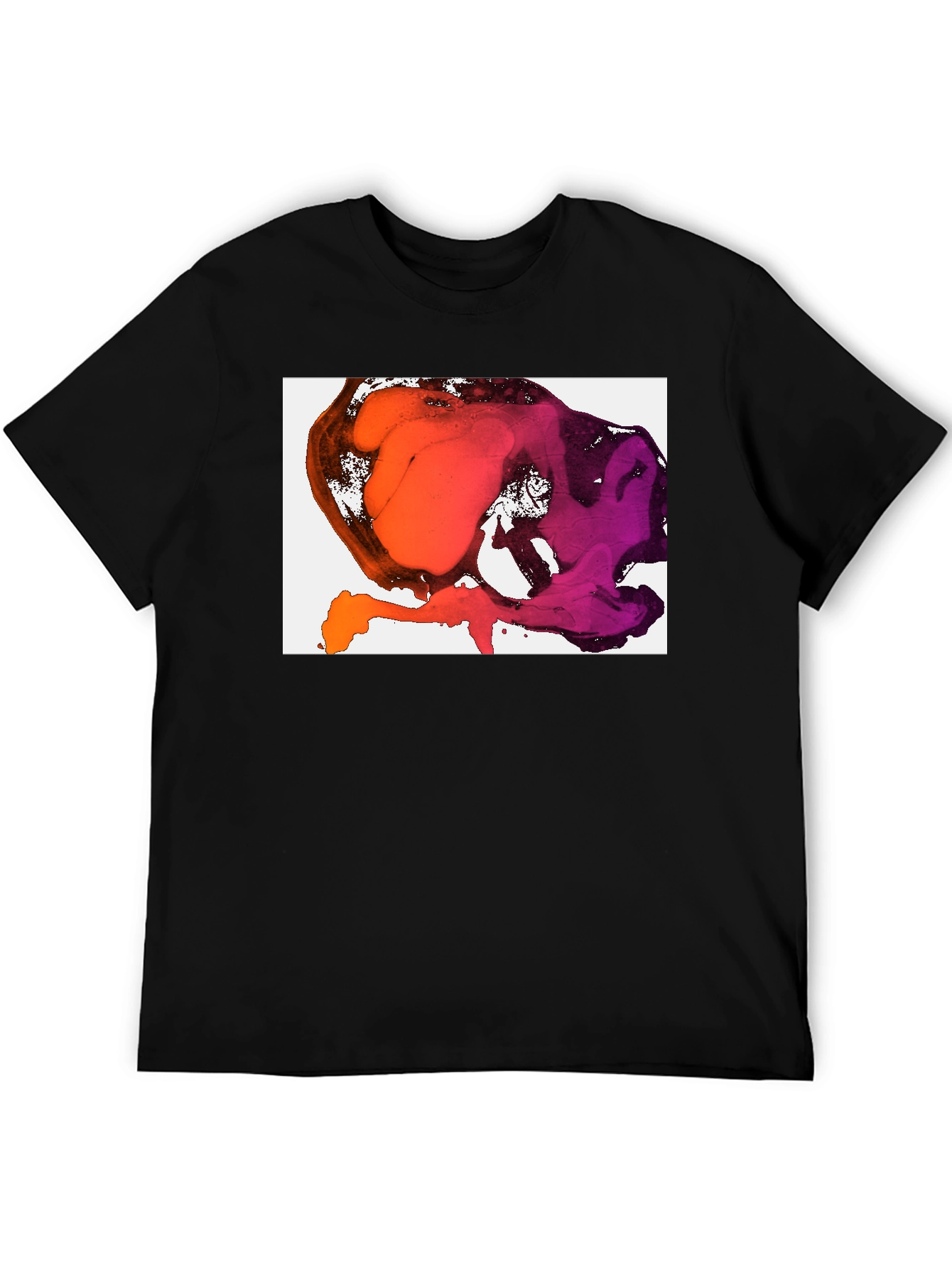 Abstract Ink Blot Graphic Tee - Stylish Black T-Shirt