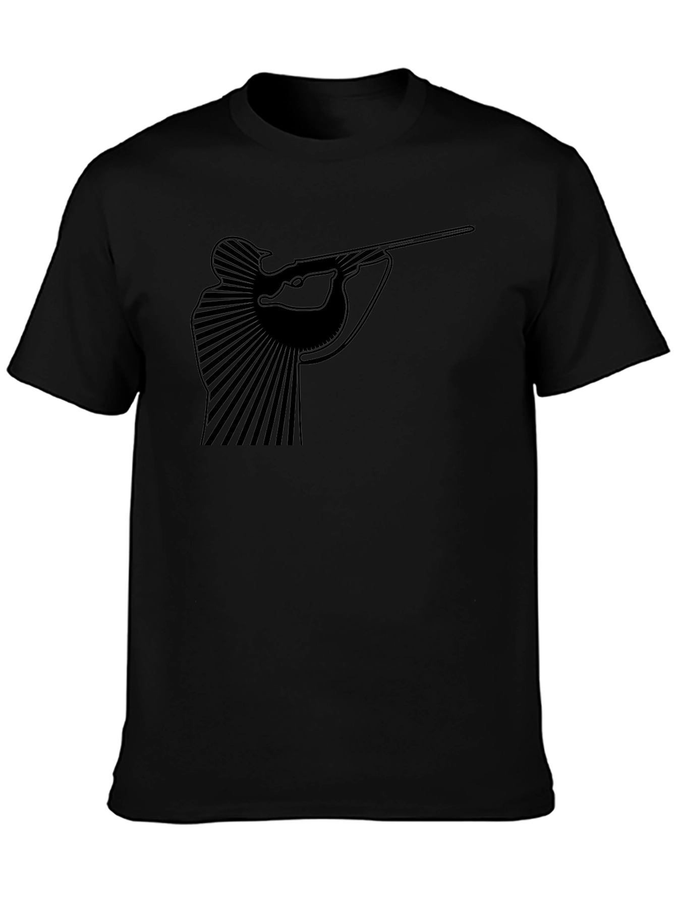 Hunter Graphic Tee - Mens Black Cotton T-Shirt