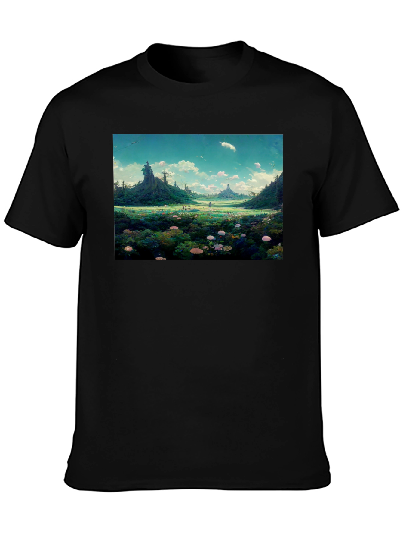 Whimsical Landscape Graphic Tee - Nature Lovers Shirt