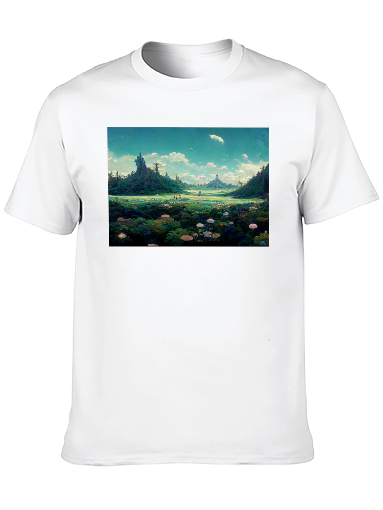 Whimsical Landscape Graphic Tee - Nature Lovers Shirt