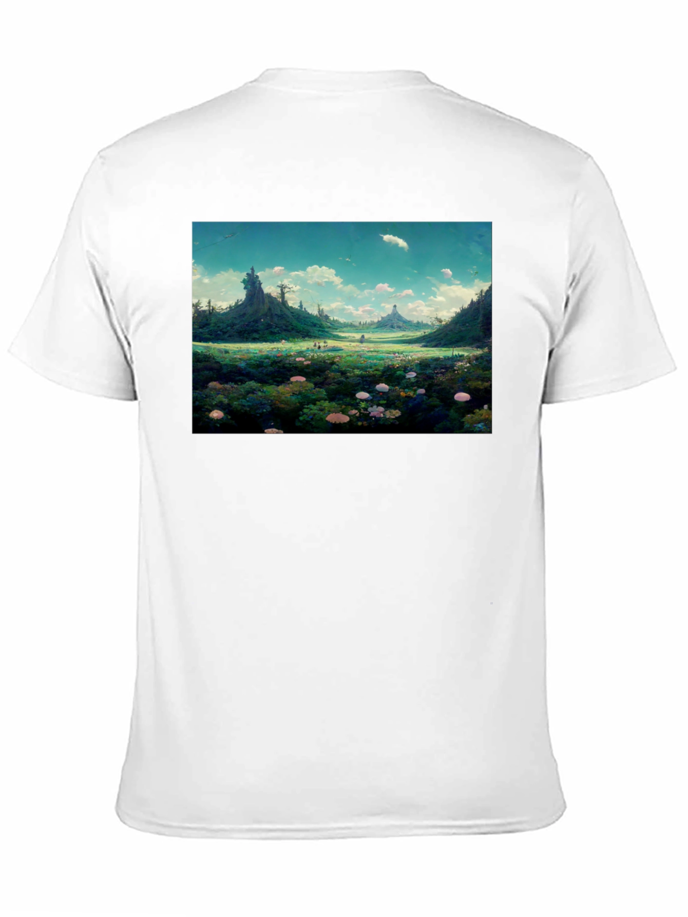 Whimsical Landscape Graphic Tee - Nature Lovers Shirt