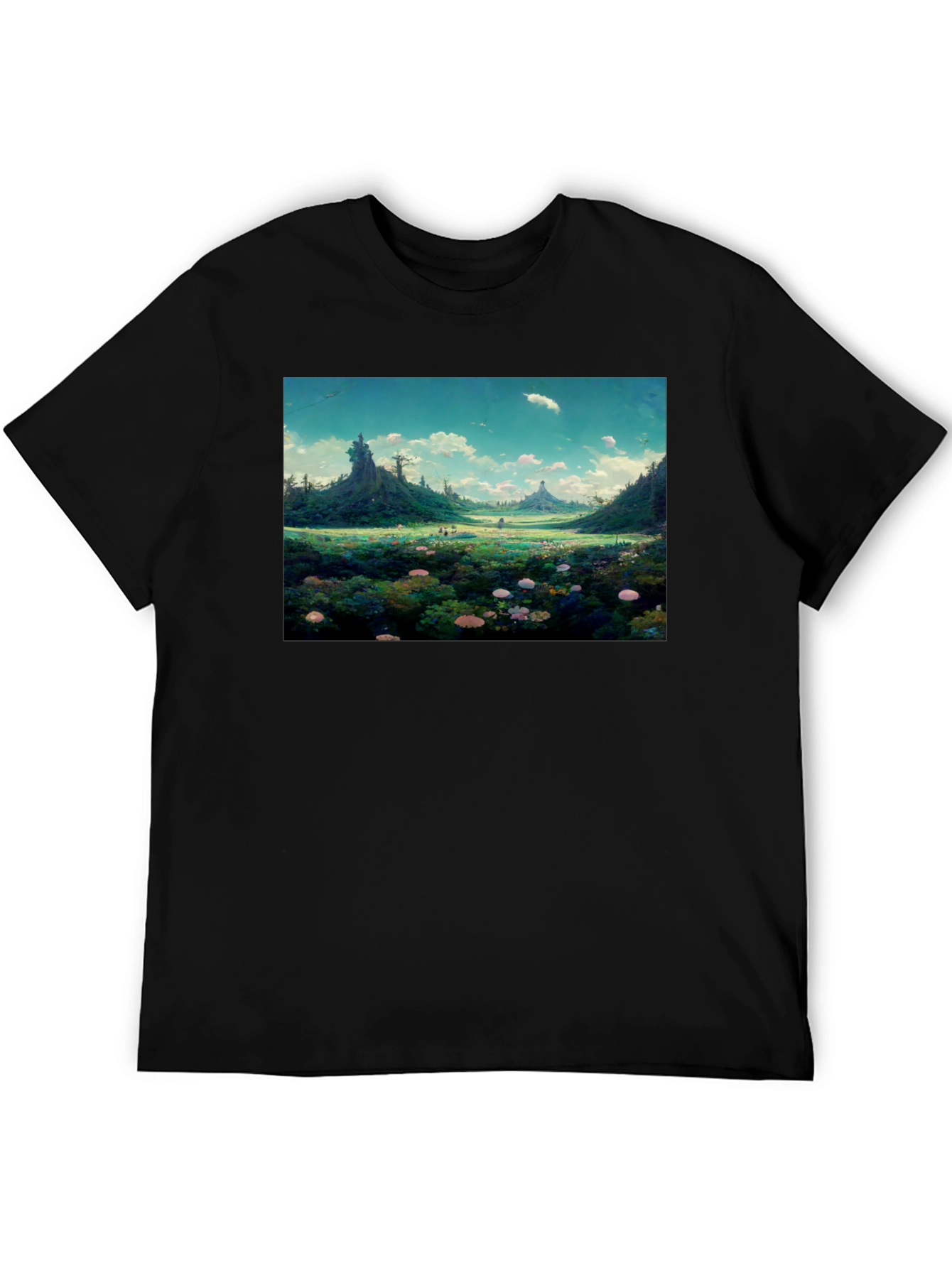 Whimsical Landscape Graphic Tee - Nature Lovers Shirt