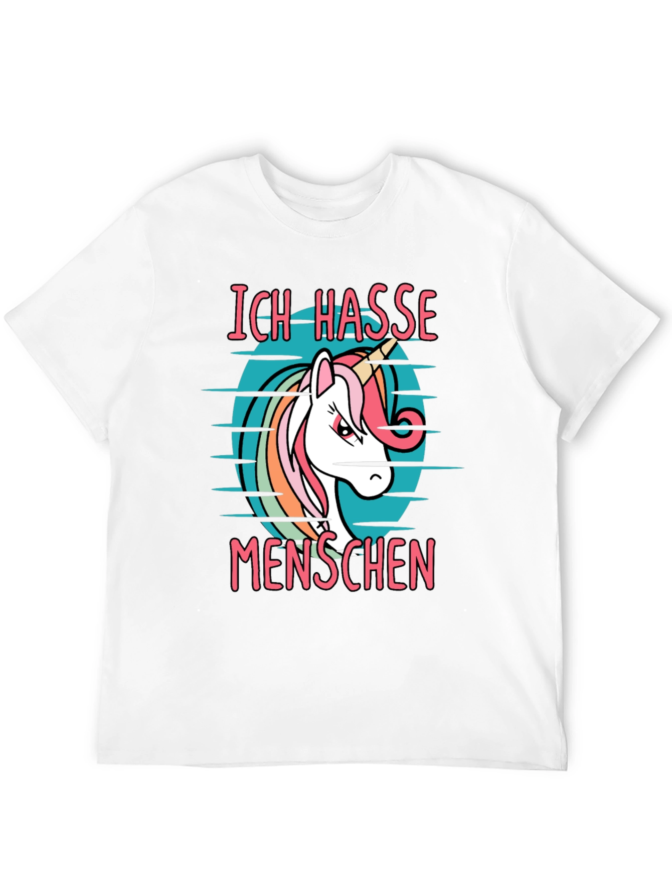 Ich Hasse Menschen Unicorn Graphic T-Shirt