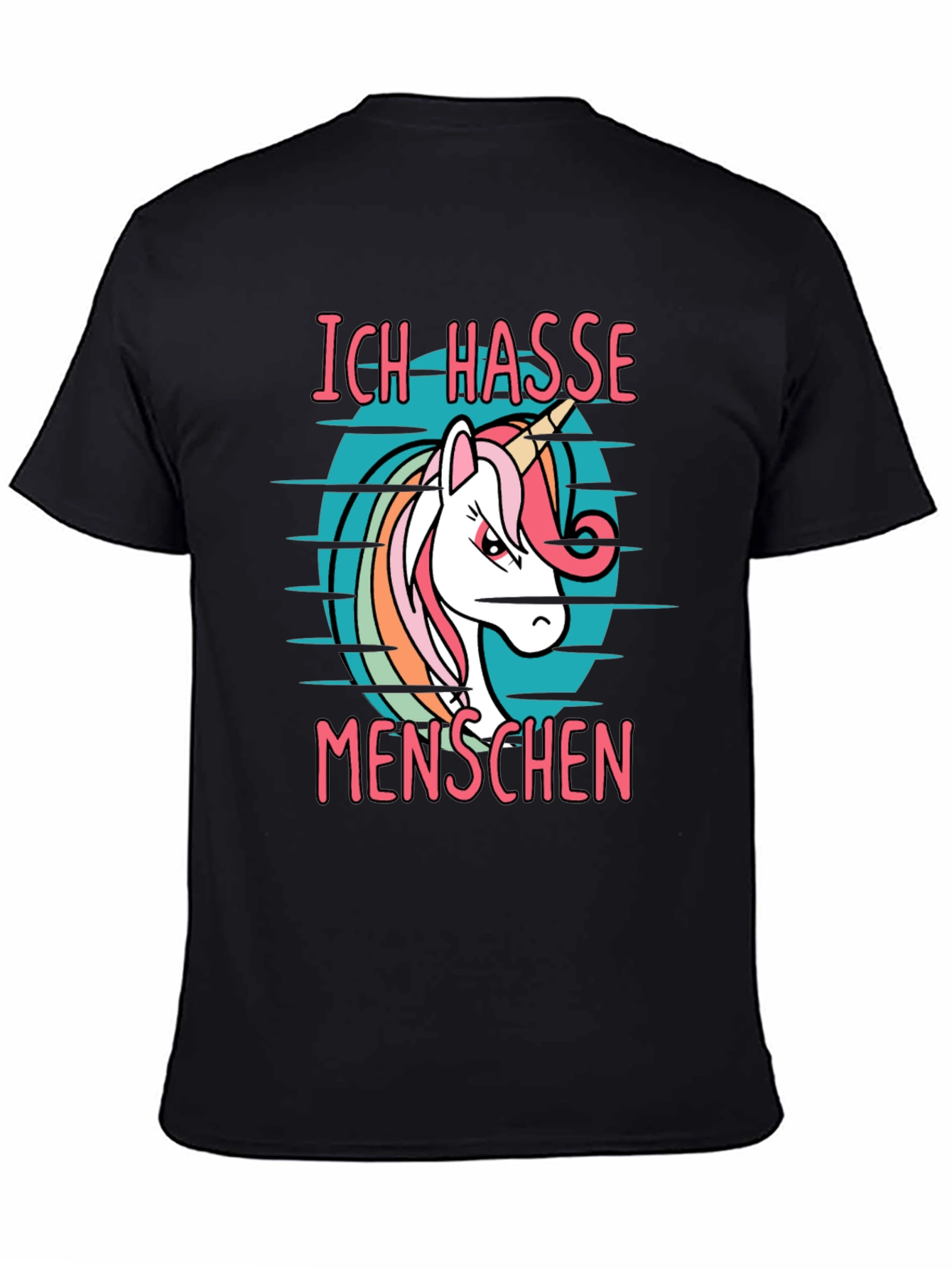 Ich Hasse Menschen Unicorn Graphic T-Shirt