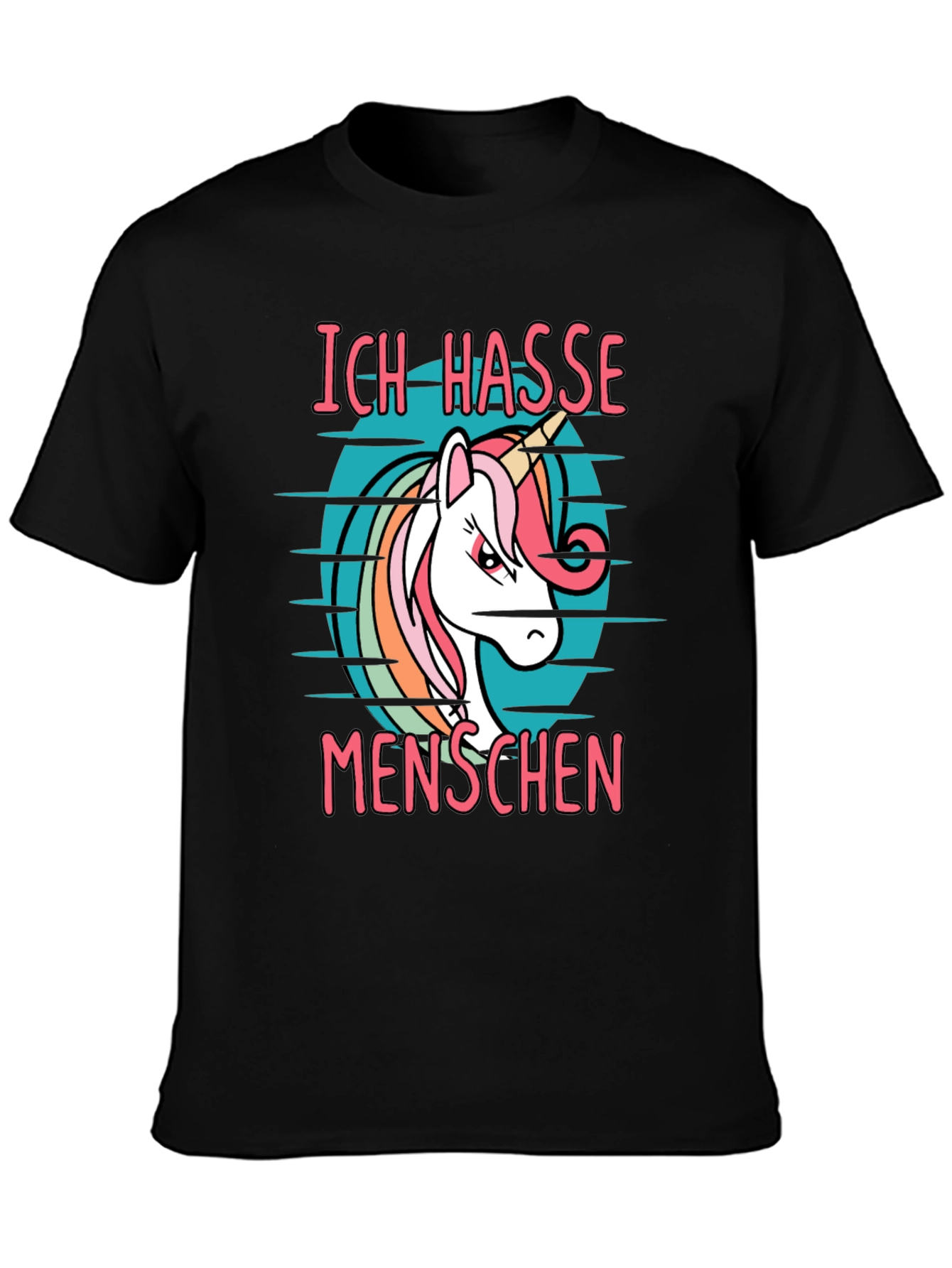 Ich Hasse Menschen Unicorn Graphic T-Shirt