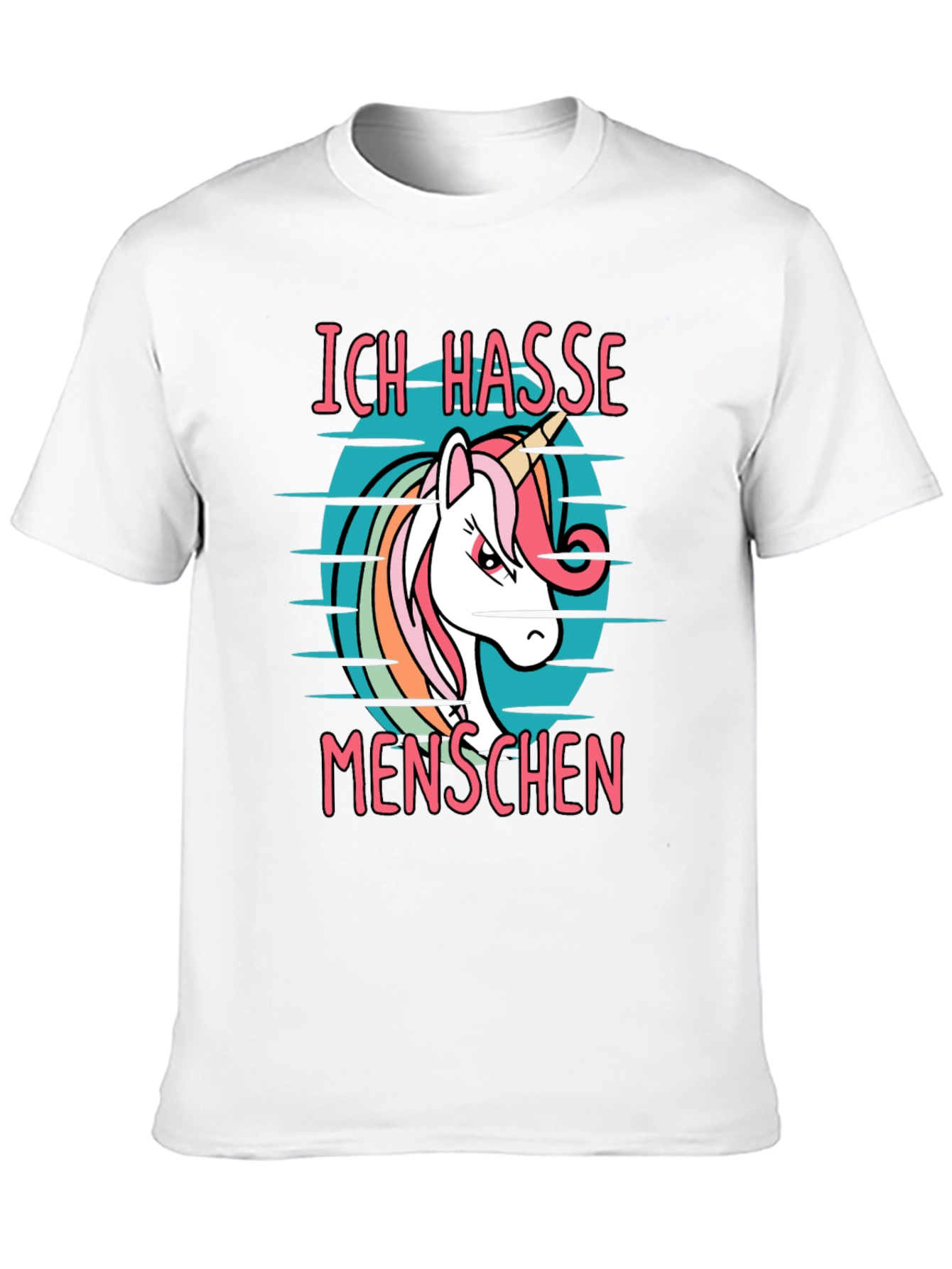 Ich Hasse Menschen Unicorn Graphic T-Shirt