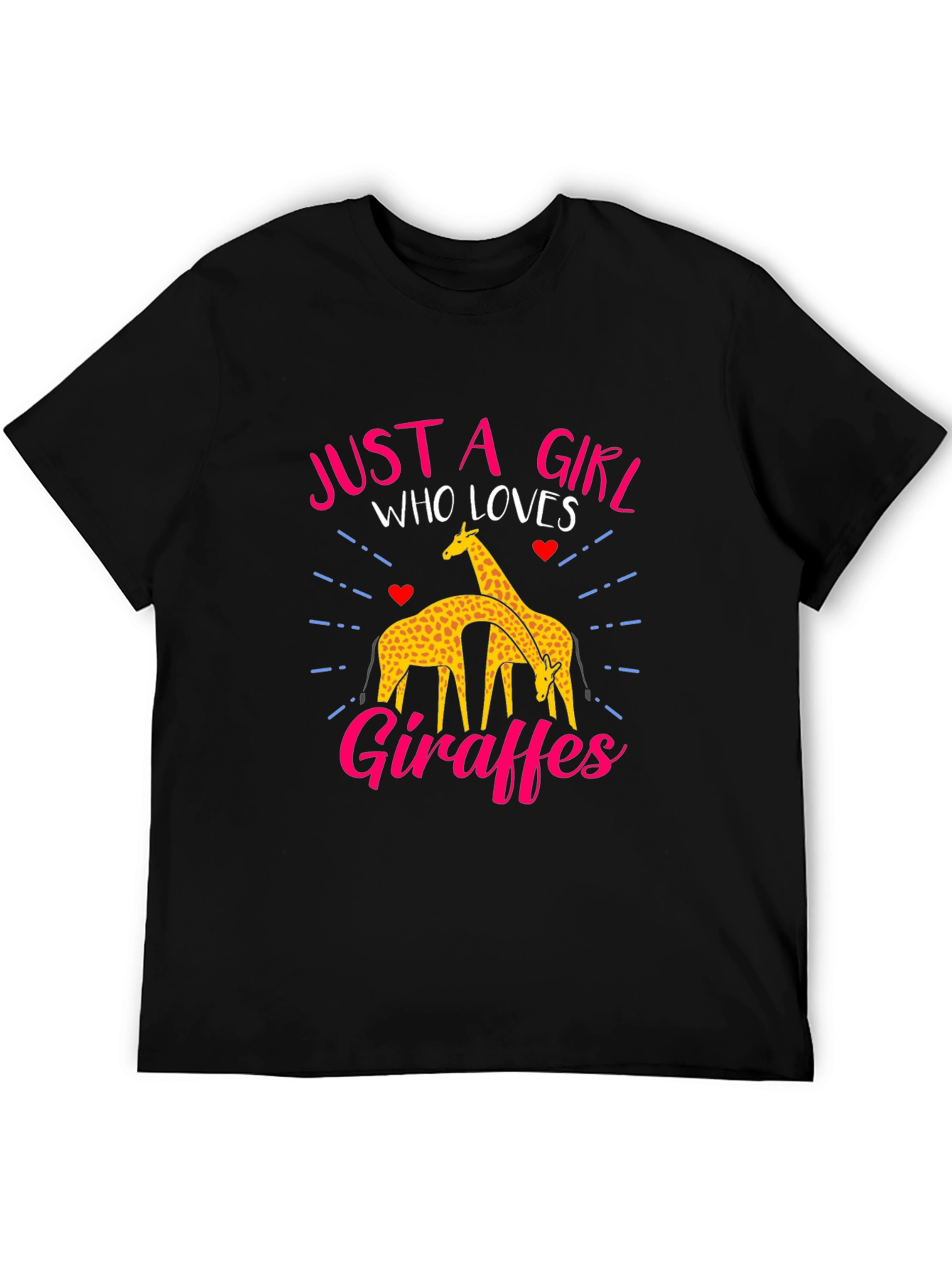 Just a Girl Who Loves Giraffes Black T-Shirt