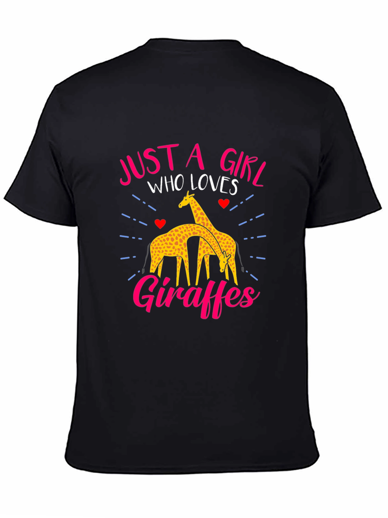 Just a Girl Who Loves Giraffes Black T-Shirt