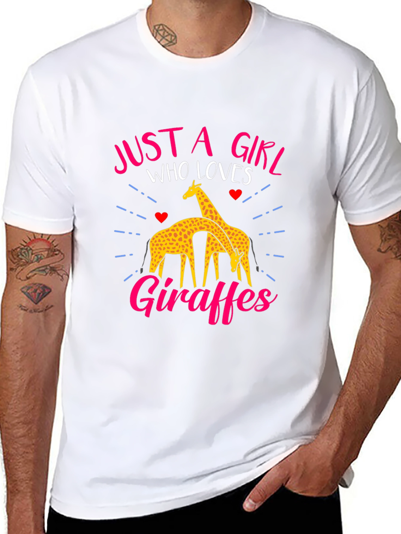 Just a Girl Who Loves Giraffes Black T-Shirt
