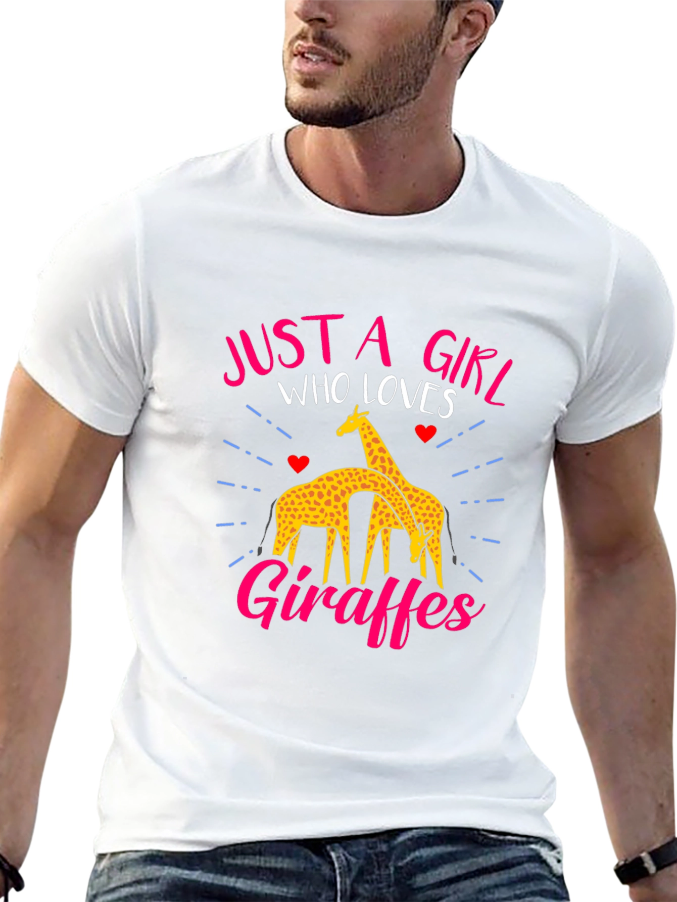 Just a Girl Who Loves Giraffes Black T-Shirt