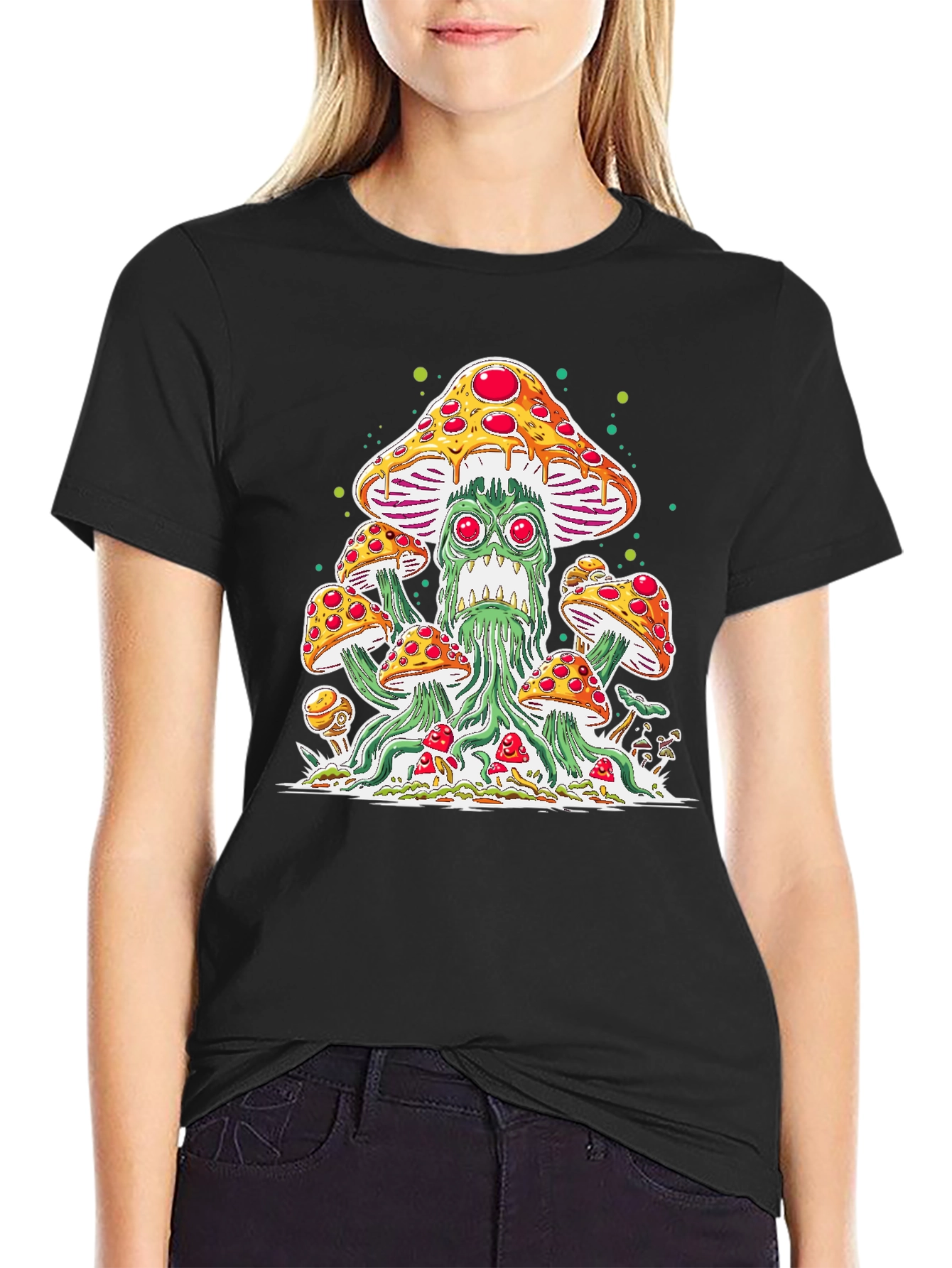 Pizza Mushroom Graphic Tee - Funky Unisex T-Shirt