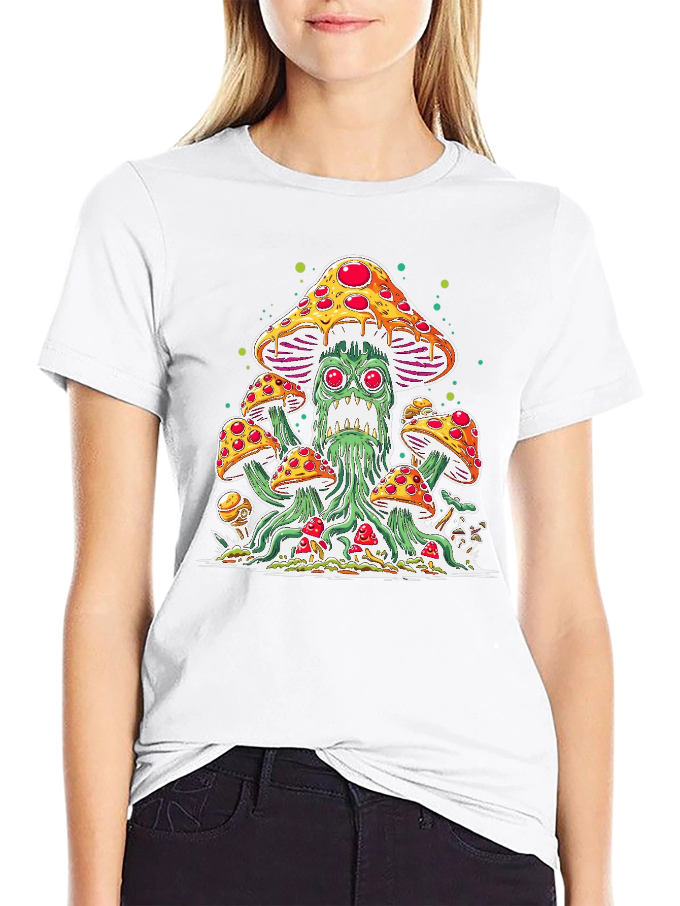 Pizza Mushroom Graphic Tee - Funky Unisex T-Shirt