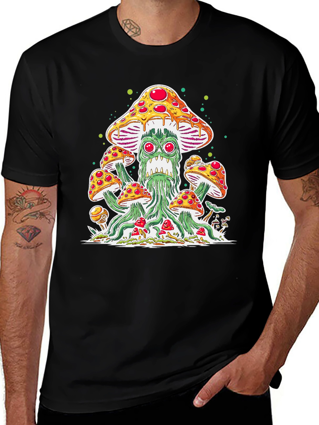Pizza Mushroom Graphic Tee - Funky Unisex T-Shirt