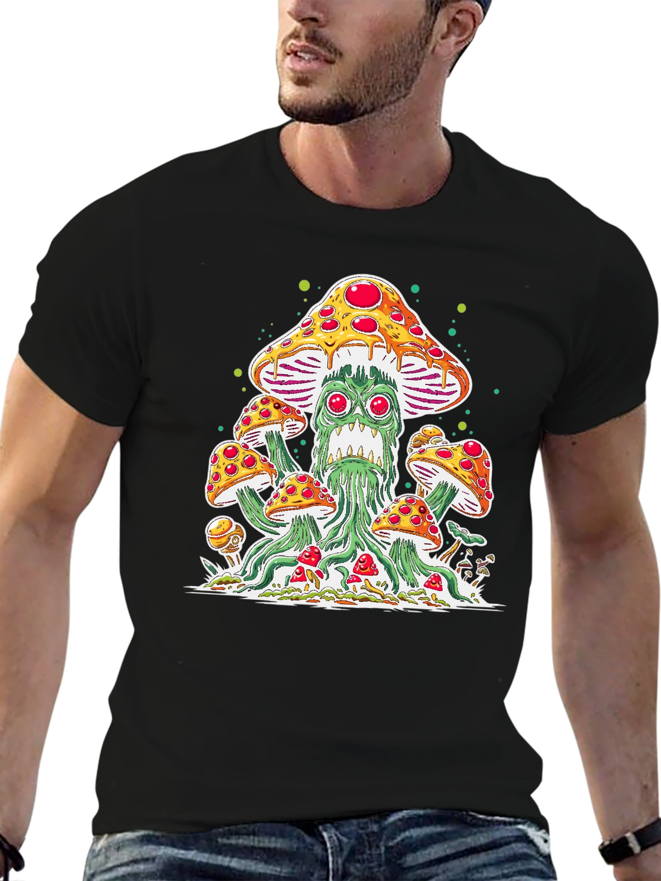 Pizza Mushroom Graphic Tee - Funky Unisex T-Shirt