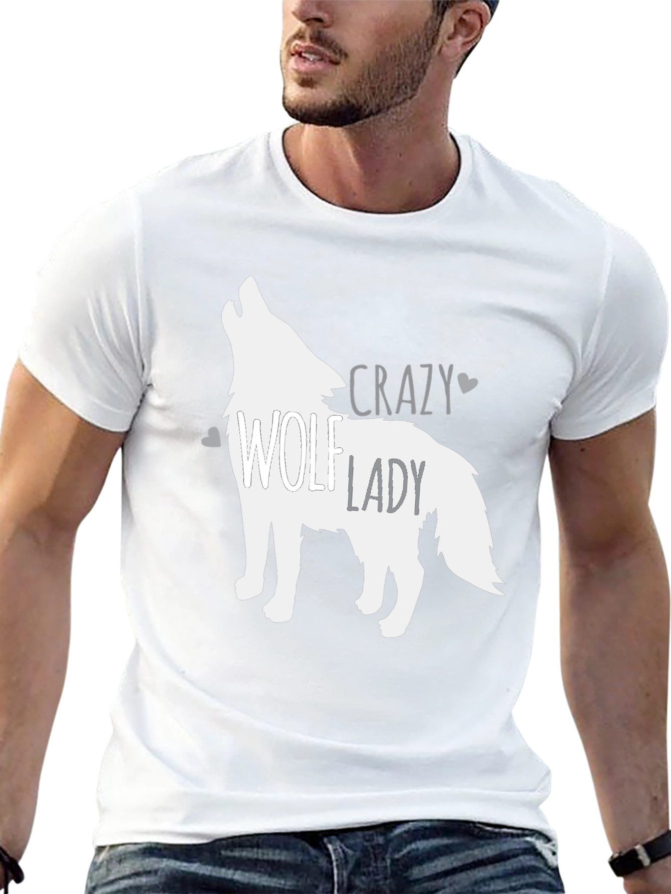 Crazy Wolf Lady Graphic Tee