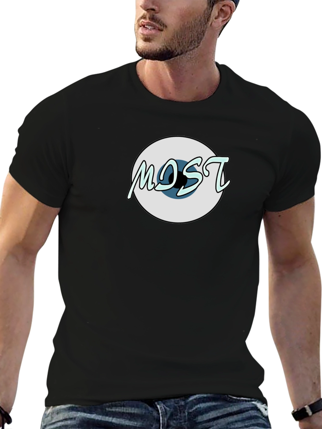 Unique Graphic Tee - MOST Design Black Cotton Shirt