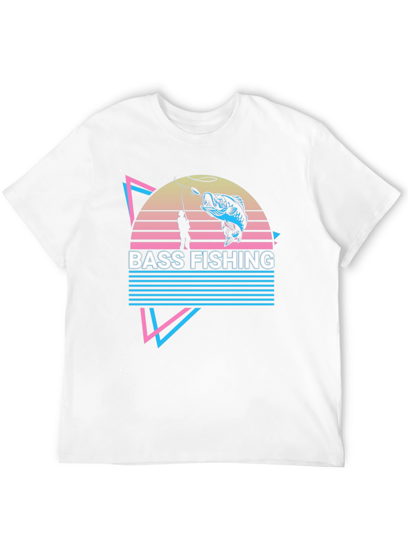 Bass Fishing Retro Graphic Tee - Black