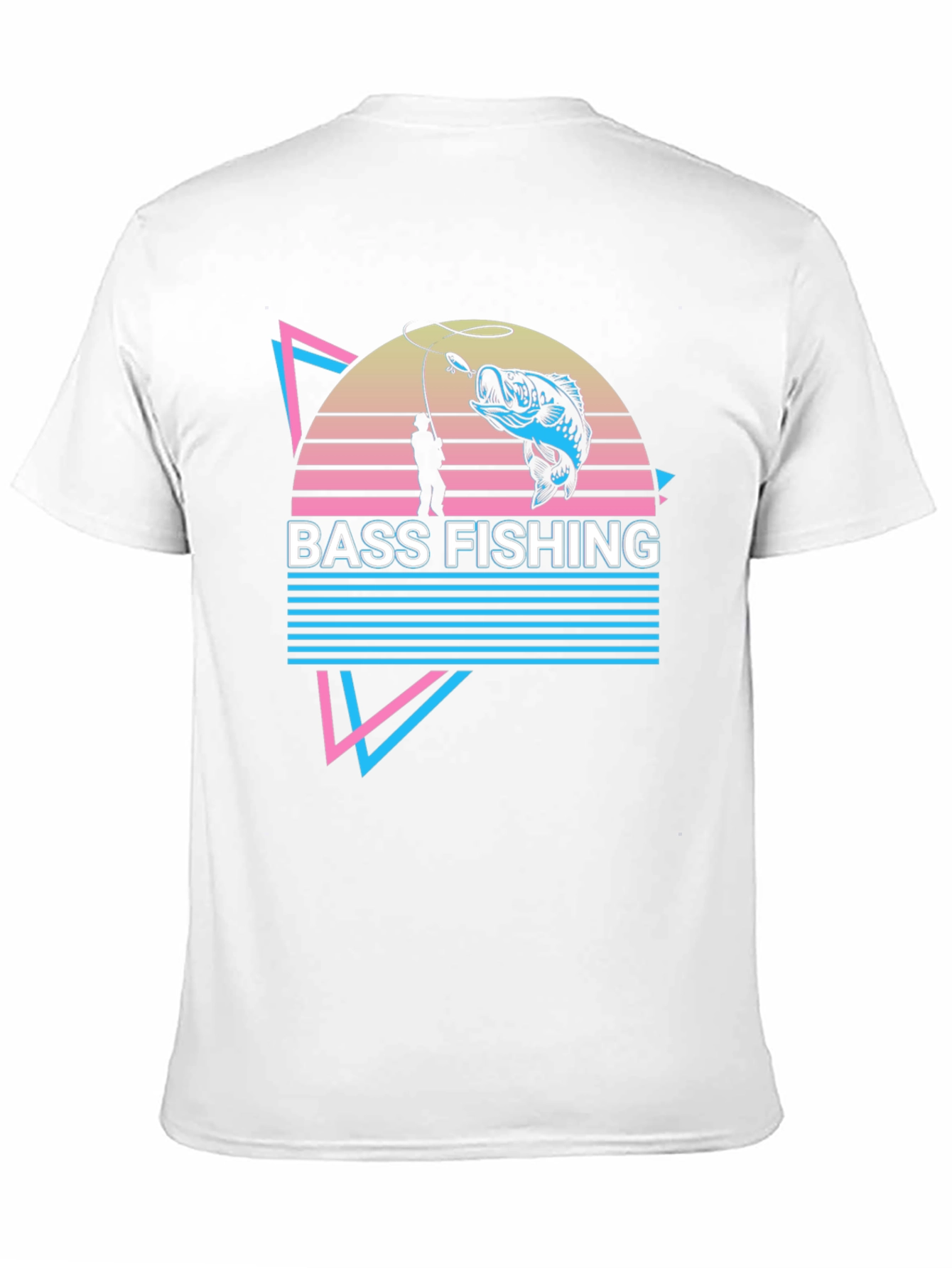 Bass Fishing Retro Graphic Tee - Black