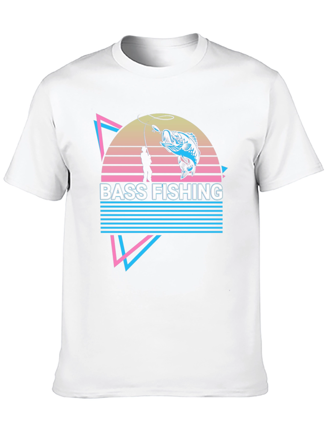 Bass Fishing Retro Graphic Tee - Black
