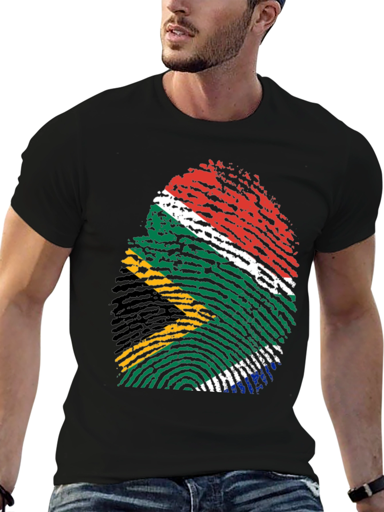 South Africa Flag Fingerprint T-Shirt