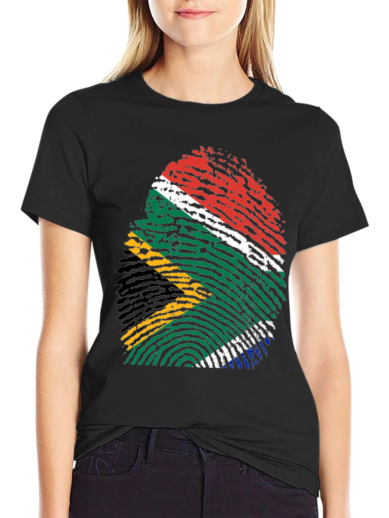 South Africa Flag Fingerprint T-Shirt