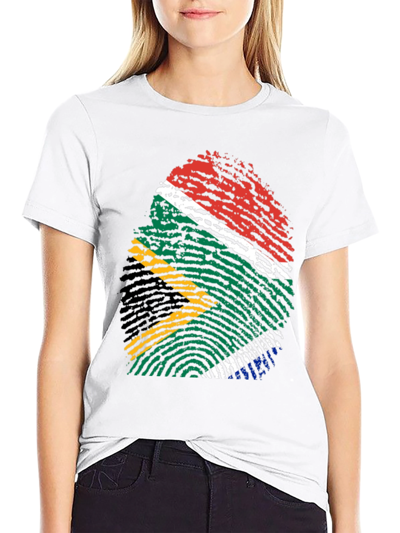 South Africa Flag Fingerprint T-Shirt