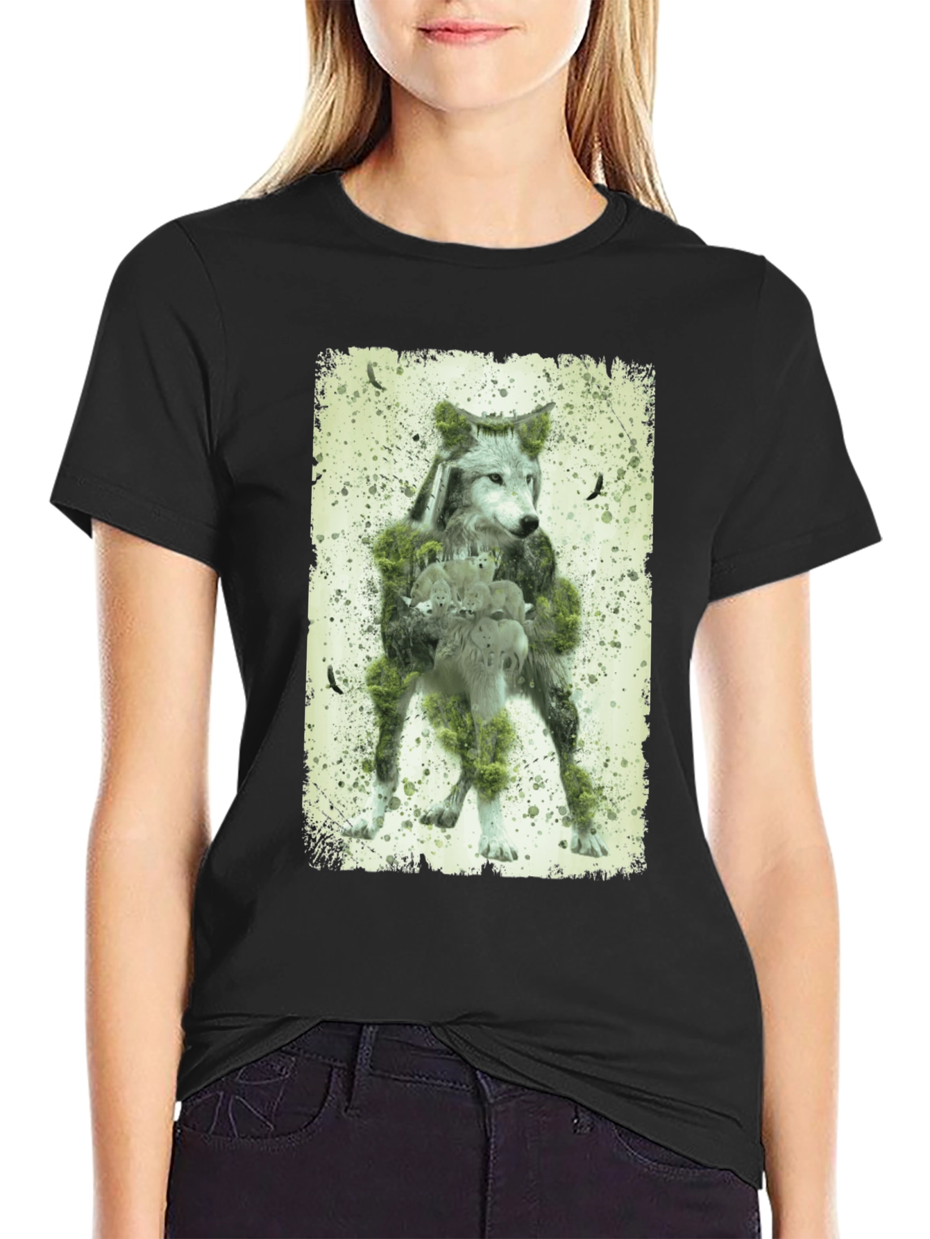 Wolf Forest Graphic T-Shirt - Nature Design Tee