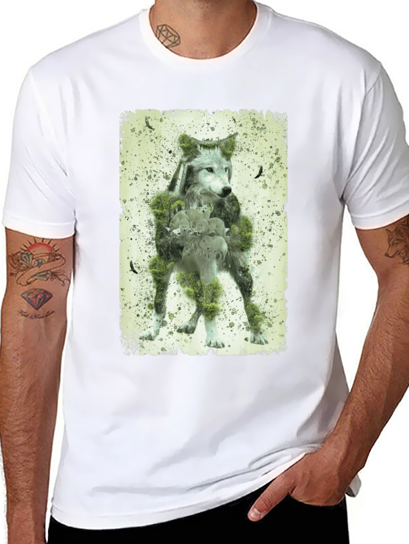 Wolf Forest Graphic T-Shirt - Nature Design Tee