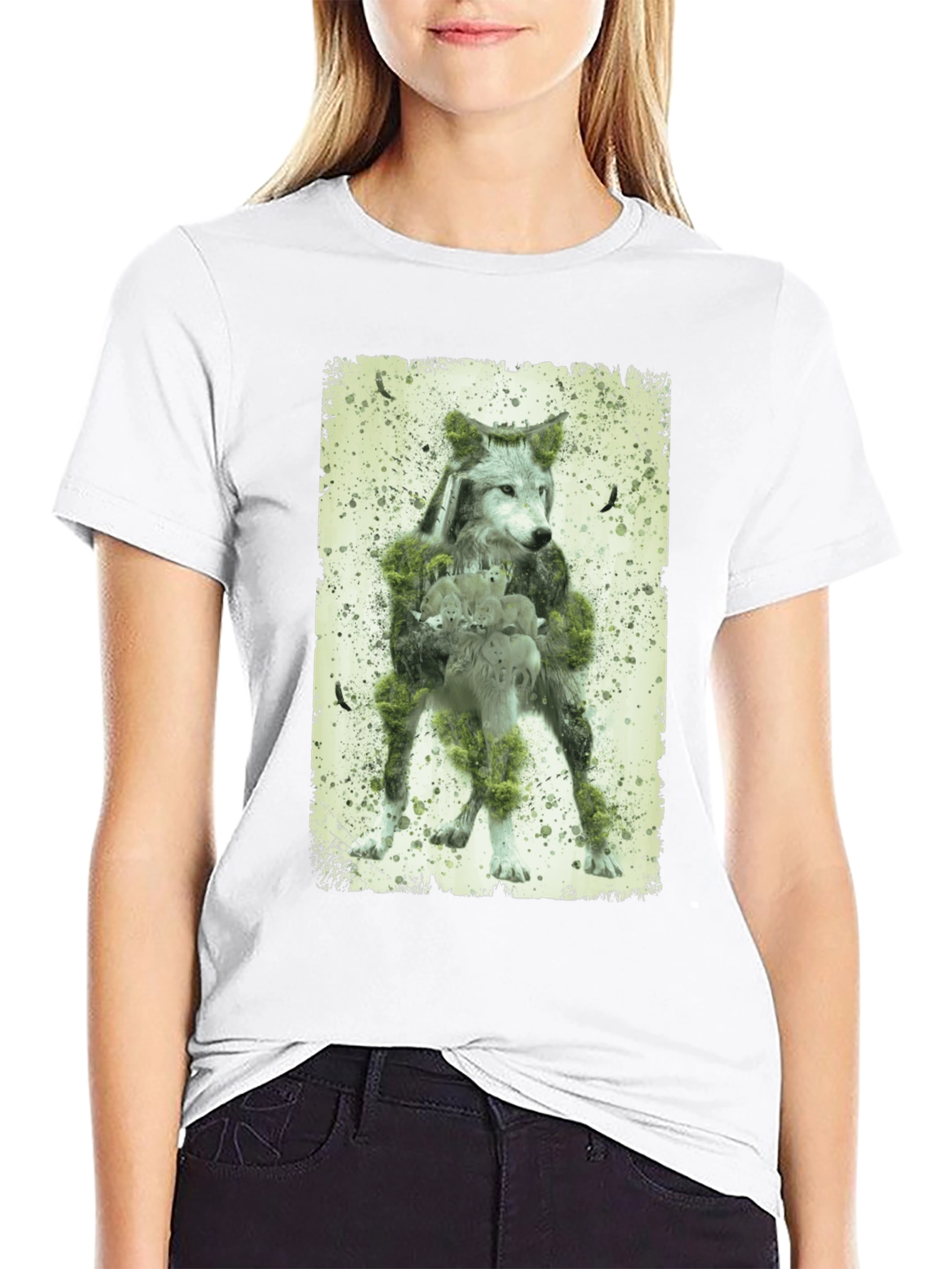 Wolf Forest Graphic T-Shirt - Nature Design Tee