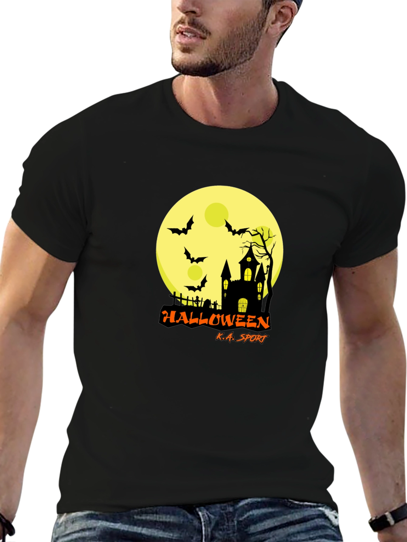 Halloween Black T-Shirt: Spooky Design Comfortable Fit