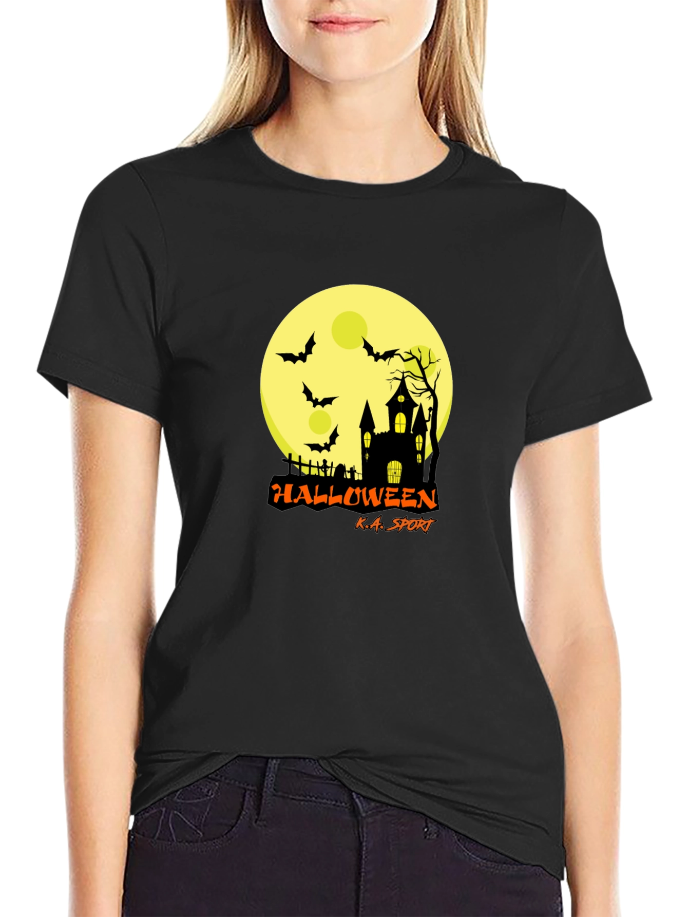 Halloween Black T-Shirt: Spooky Design Comfortable Fit