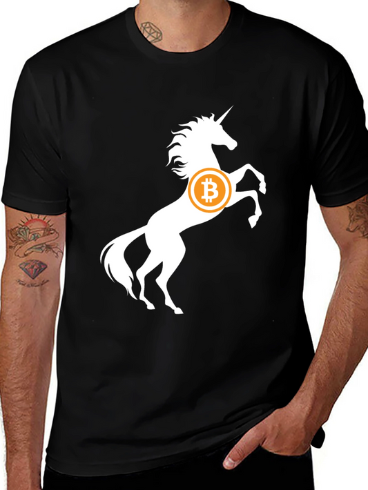 Bitcoin Unicorn Black T-Shirt - Crypto Tee