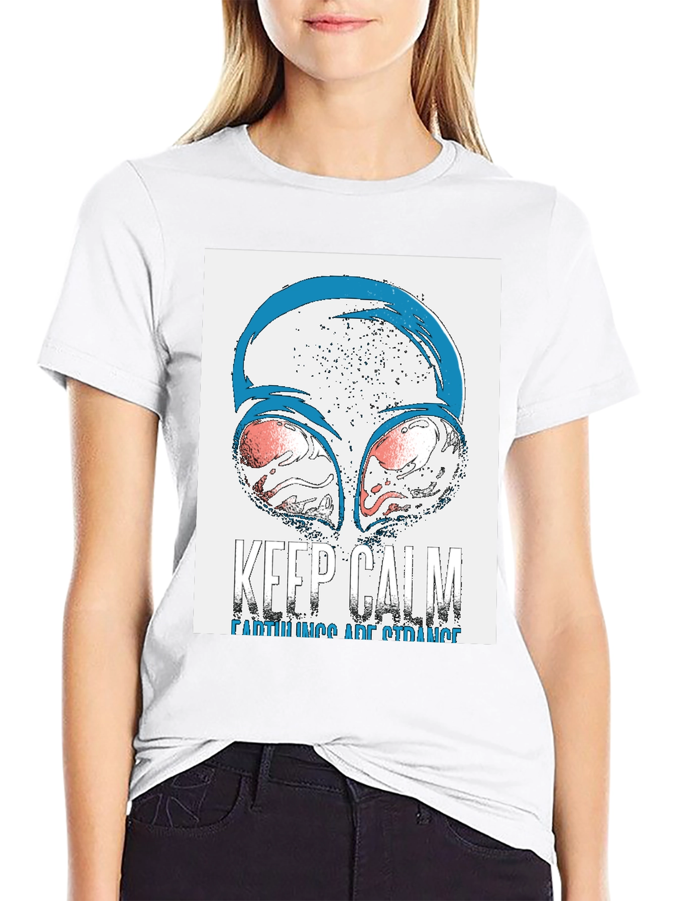 Keep Calm Earthlings Are Strange Alien Graphic Tee