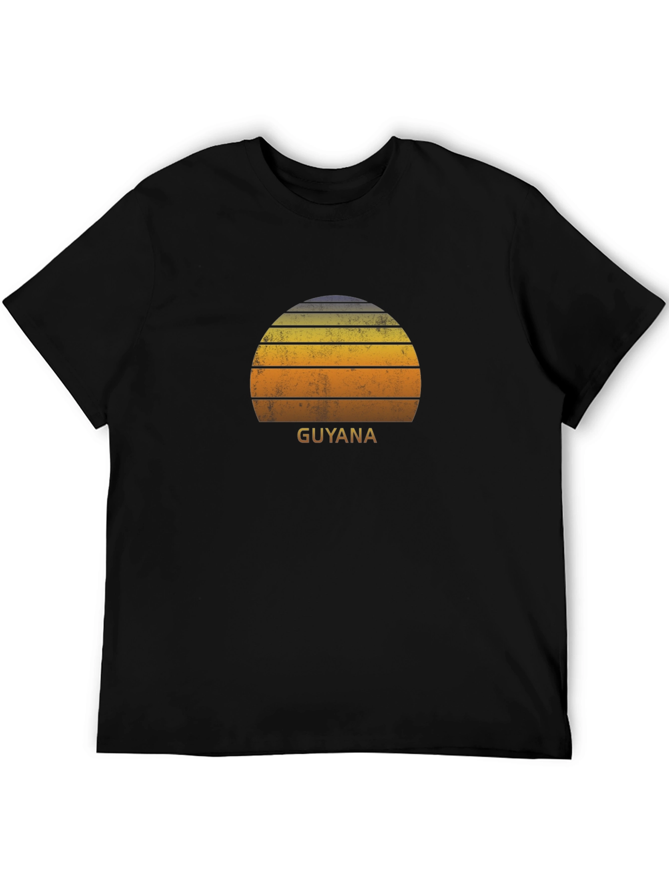Guyana Sunset Graphic Tee - Retro Style