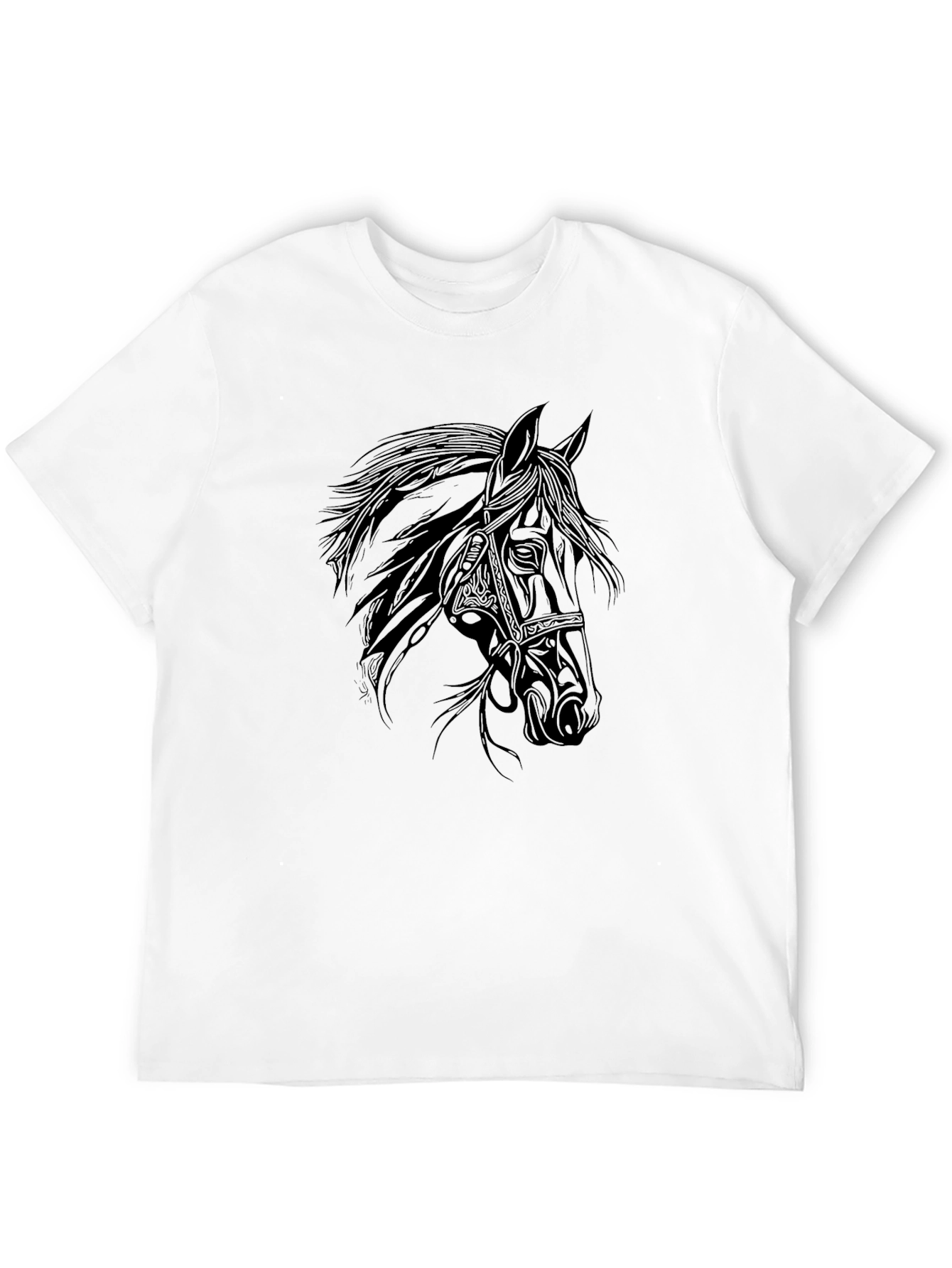 Black Horse Graphic Tee - Stylish Mens T-Shirt