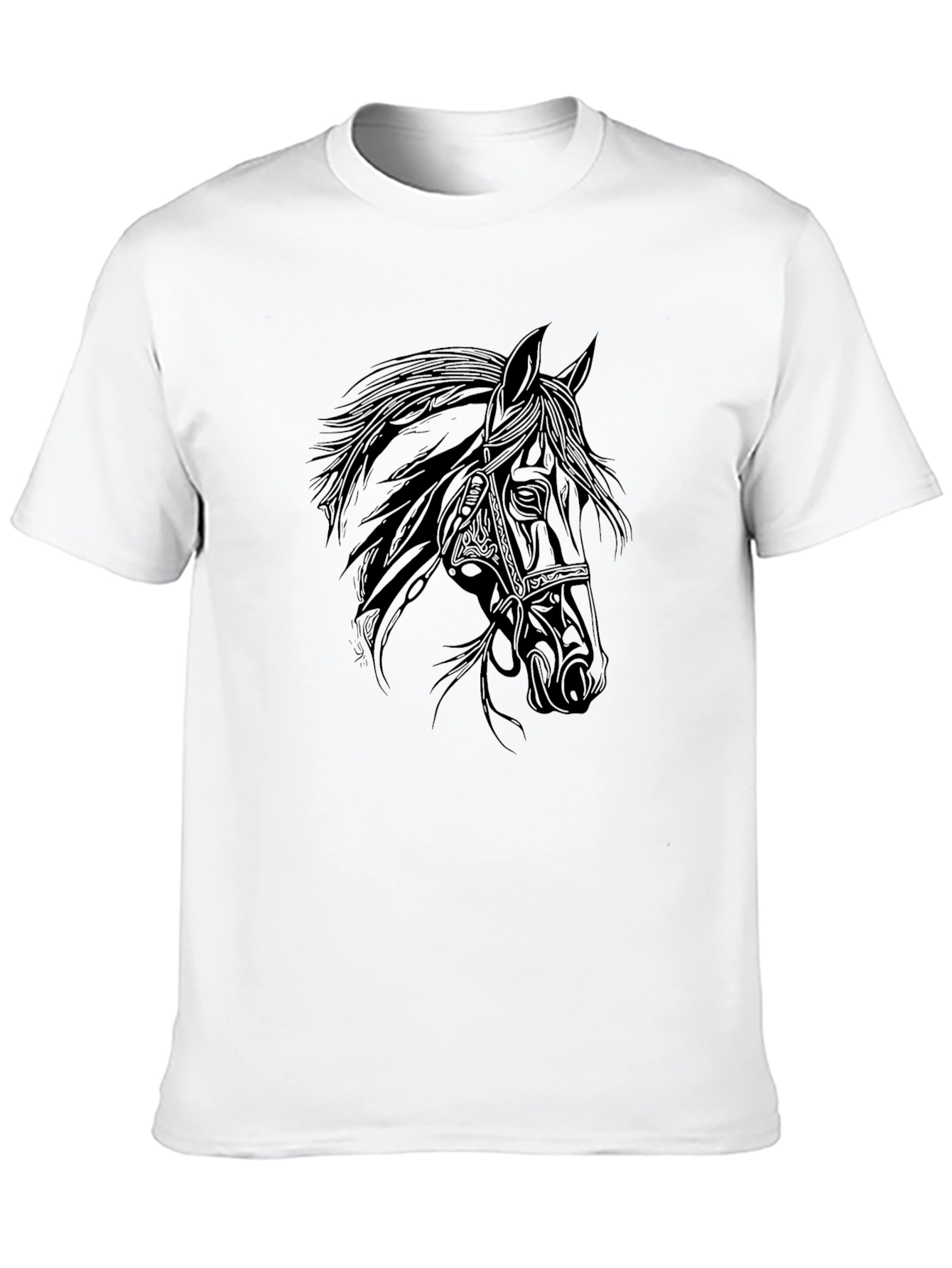 Black Horse Graphic Tee - Stylish Mens T-Shirt