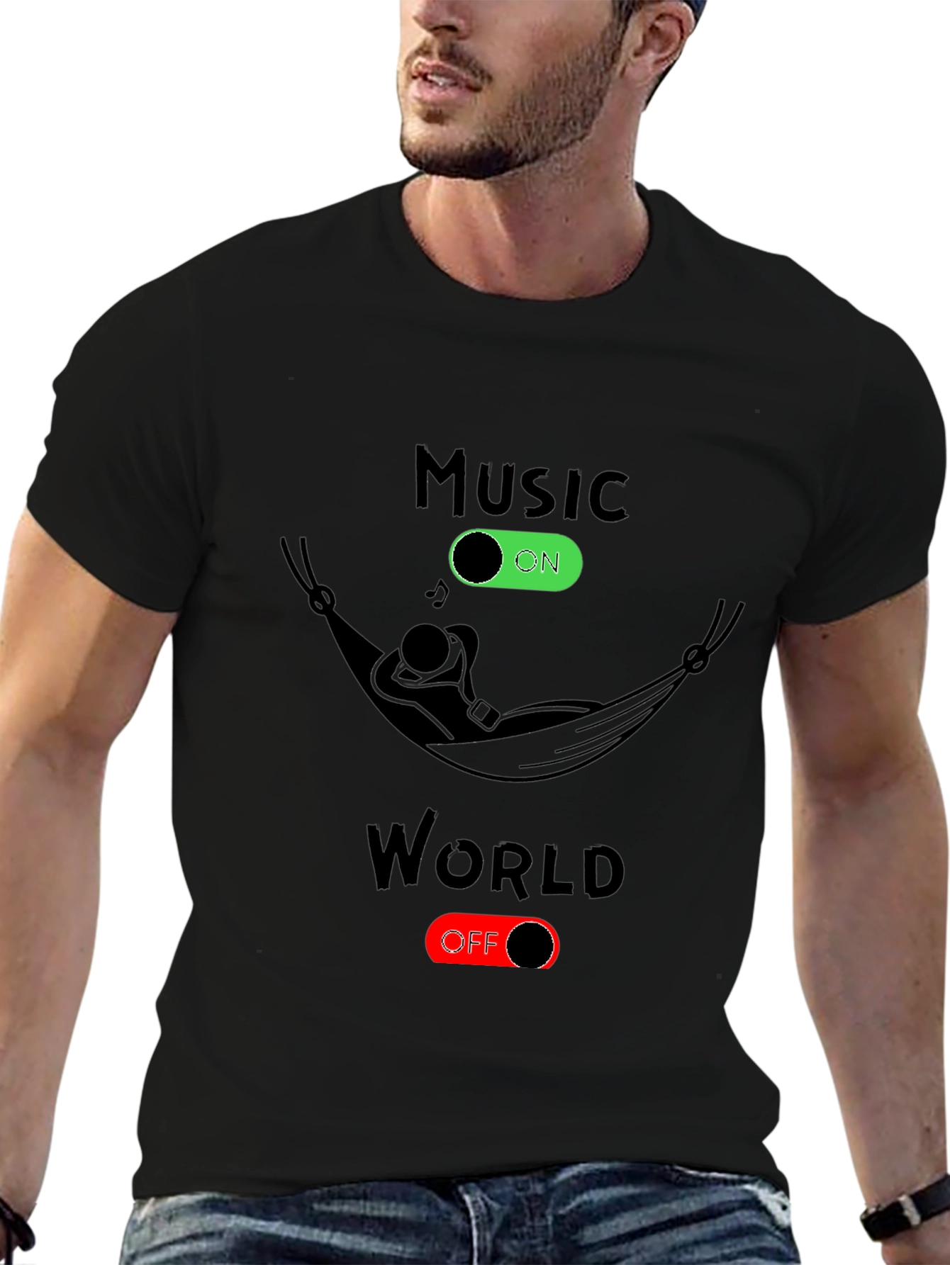 Music On World Off Graphic Tee