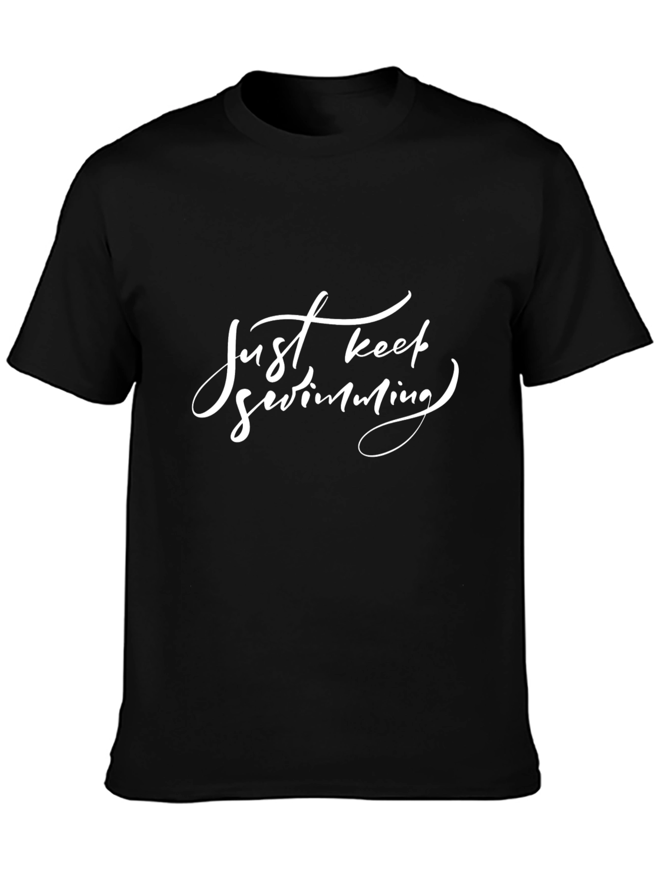 Just Keep Swimming Black Graphic Tee